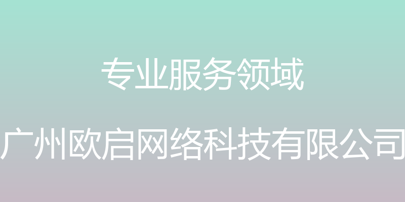 专业服务领域 - 广州欧启网络科技有限公司